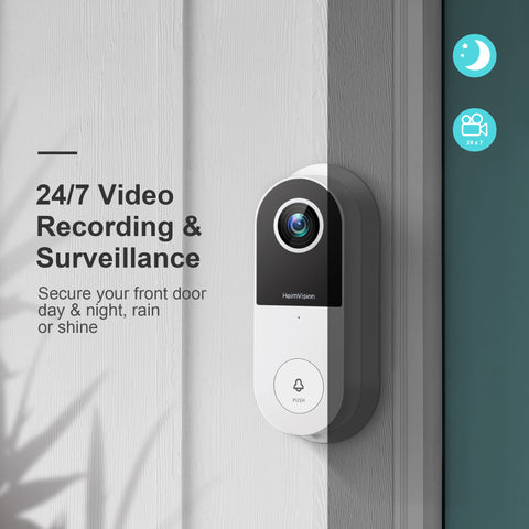 HeimVision 2K Video Doorbell, WiFi Doorbell Camera with Wireless Chime, Motion Activated Alerts, 2-Way Audio, Enhanced Night Vision, Weatherproof, Greets C1 (Existing Doorbell Wiring Required)