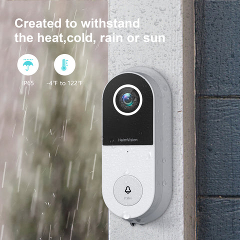 HeimVision 2K Video Doorbell, WiFi Doorbell Camera with Wireless Chime, Motion Activated Alerts, 2-Way Audio, Enhanced Night Vision, Weatherproof, Greets C1 (Existing Doorbell Wiring Required)